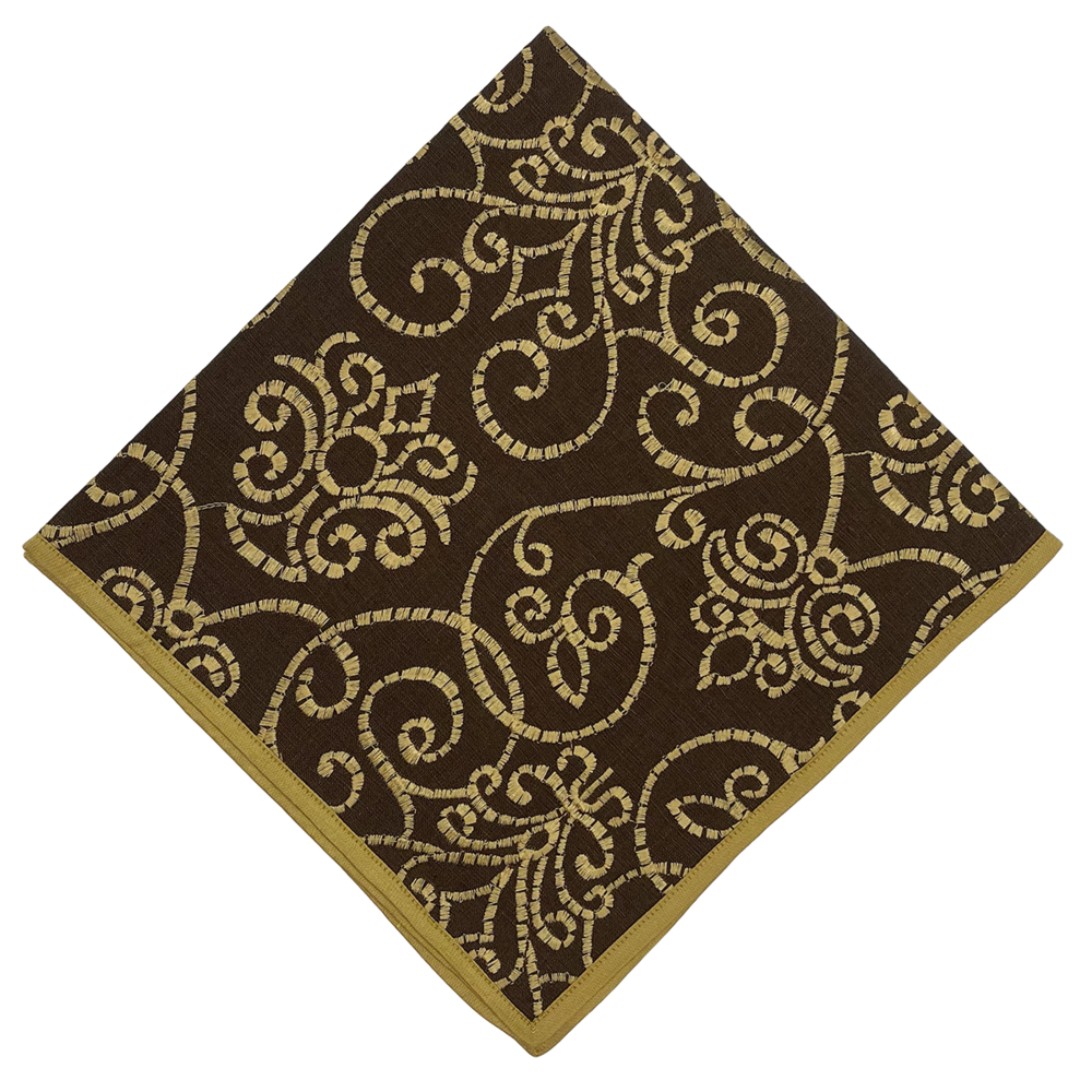 Brocade Brown Gold- Set of 4