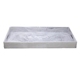 Nashi Signature Rectangle Handled Tray - White Swirl