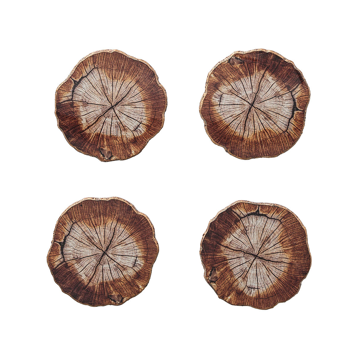 Cedar Coaster in Brown, Set of 4 in a Gift Box