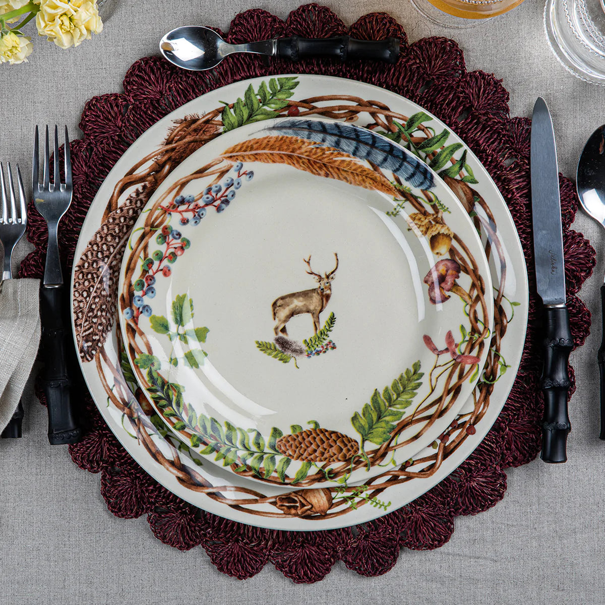 Juliska Forest Walk Dessert/Salad Plate, Assorted Set of 4