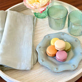 Bodrum Linens Grasscloth Celedon Round Tray