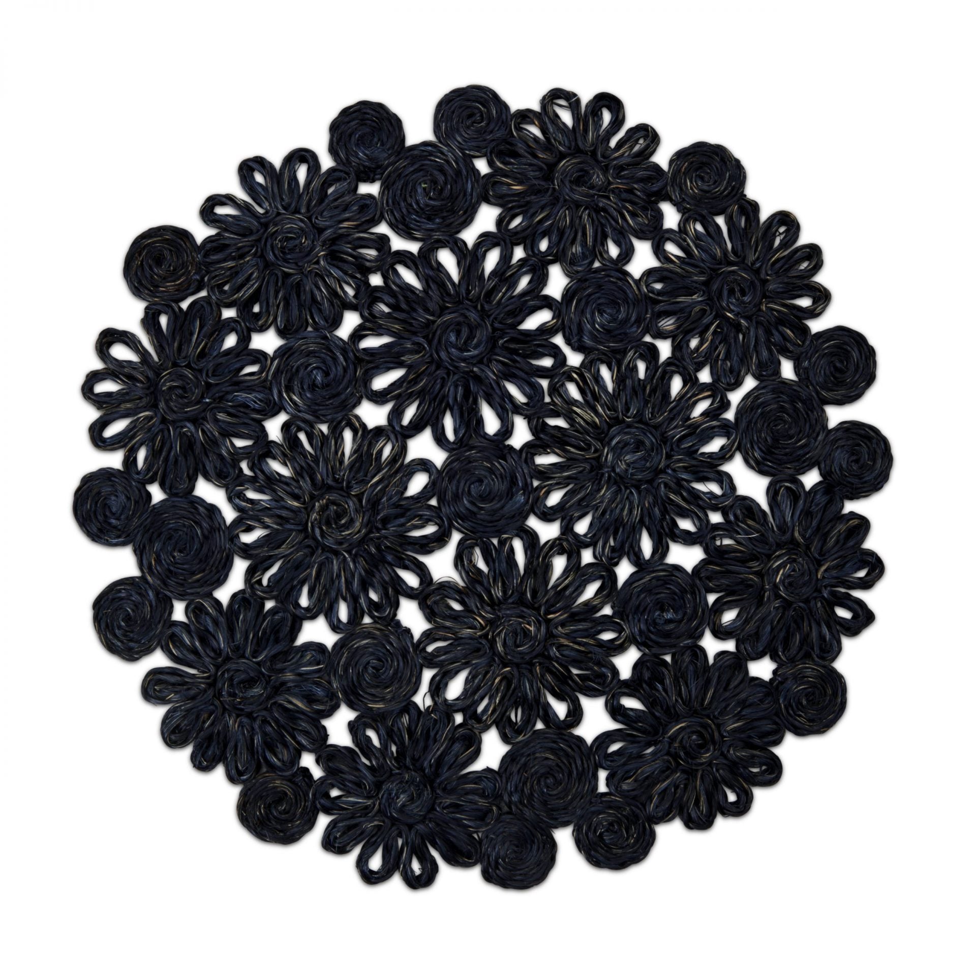 Floral Abaca Navy Placemats - Set of 2