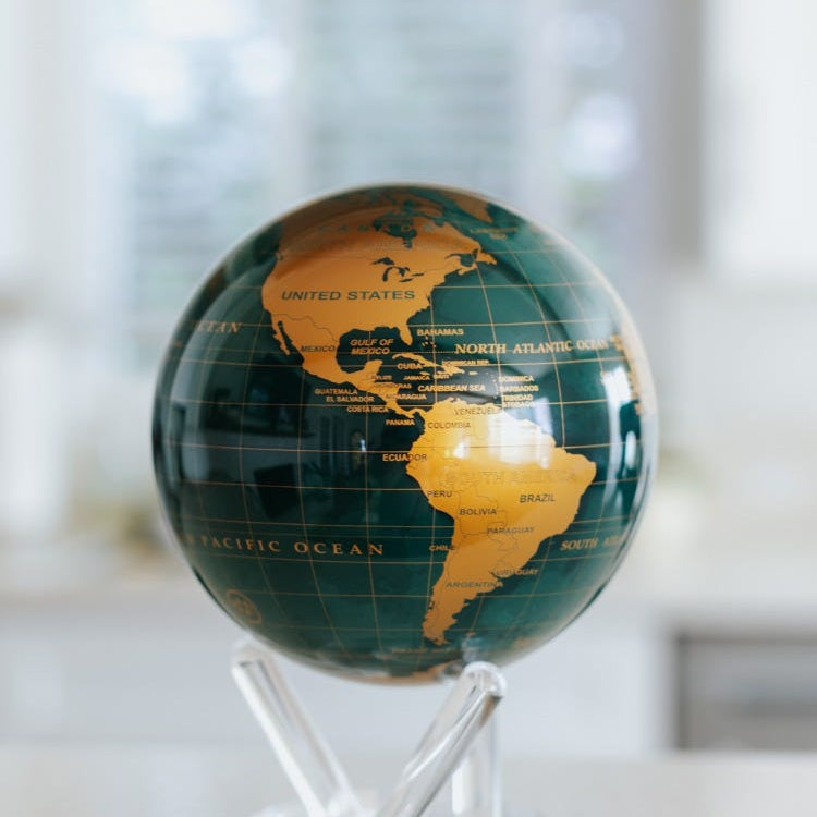 GREEN AND GOLD MOVA GLOBE 6"