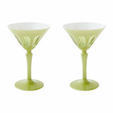 Sir | Madam Rialto Glass Martini Set/2, Pale Sage