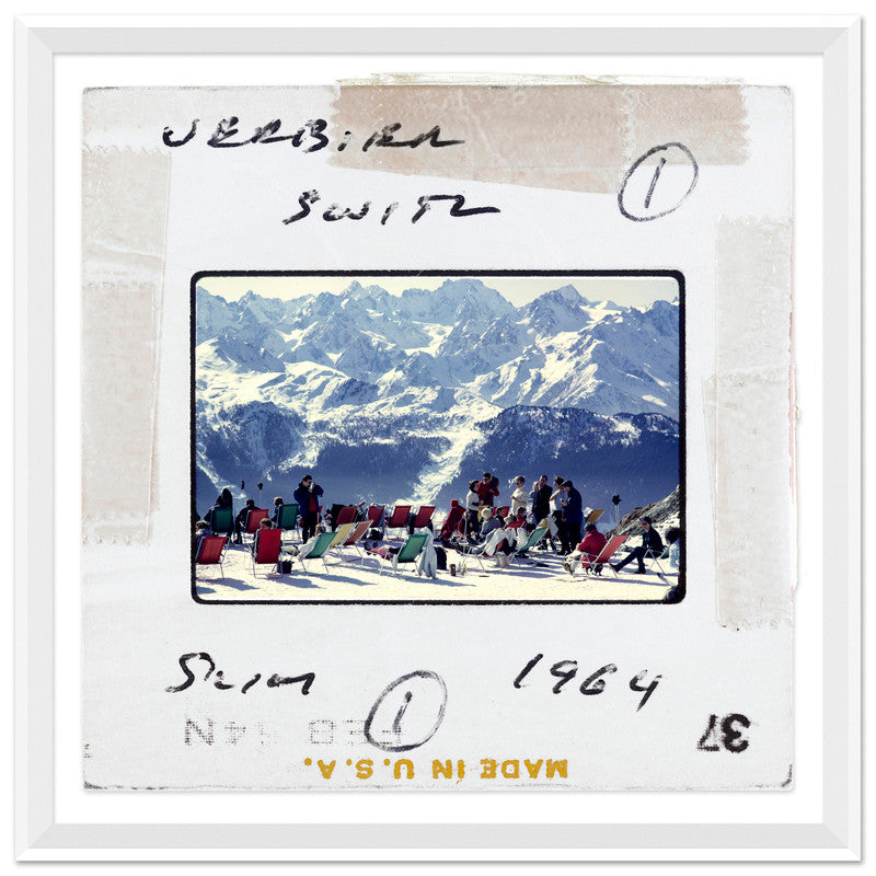 Slim Aaaron's Framed Art-"LOUNGING IN VERBIER - SLIDE,"- $600