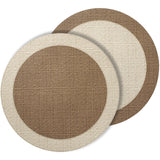 Bodrum Linens Halo Reversible Round Beige/Mocha Mousse Vinyl Placemat - Set of 4