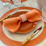 Bodrum Linens Halo Reversible Round Beige/Mocha Mousse Vinyl Placemat - Set of 4