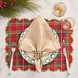 Kim Seybert - Holiday Threads Placemat in Red, Green & Gold, Set of 4