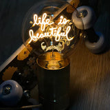 Message In A Bulb Lights - Life Is Beautiful