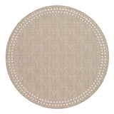 Round Pearls Beige White Placemat