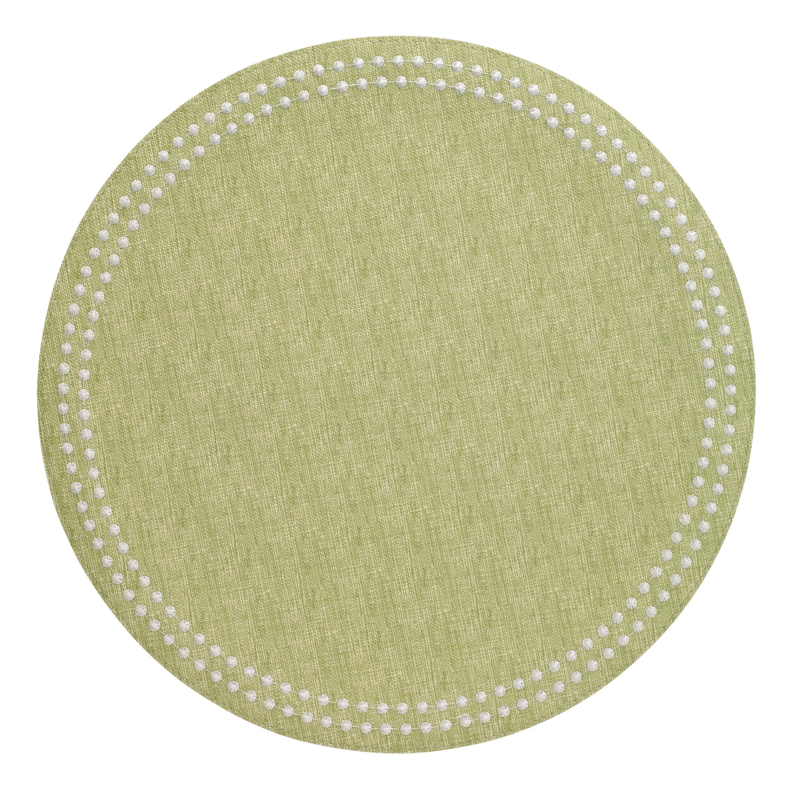 Round Pearls Fern White Placemat - Set of 2