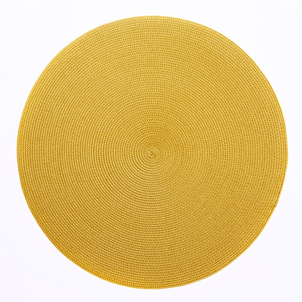 Round Mustard Placemats - Set of 2