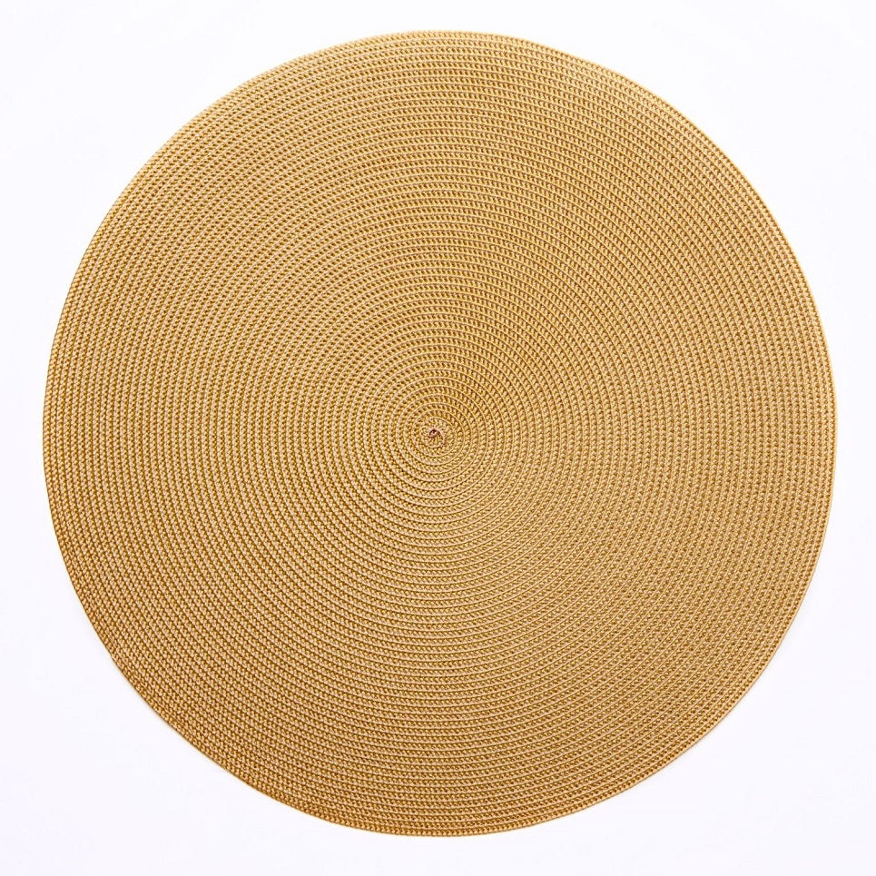 Round Mustard/Tan Placemats - Set of 2