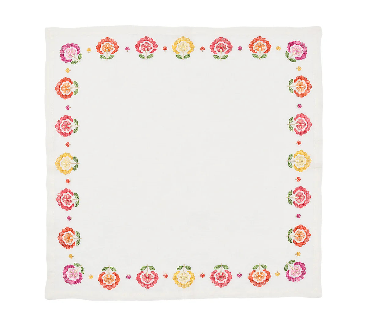 Kim Seybert -  Carnation Napkin in White, Pink & Orange, Set of 4
