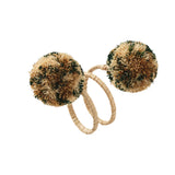 Kim Seybert - Casbah in Natural & Green Napkin Ring - Set of 4