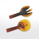 Resin Short Handle Tortoise Salad Servers