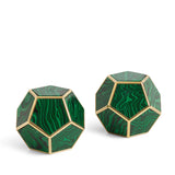 L'Objet Pentagon Spice Jewels - Malachite + 24k Gold