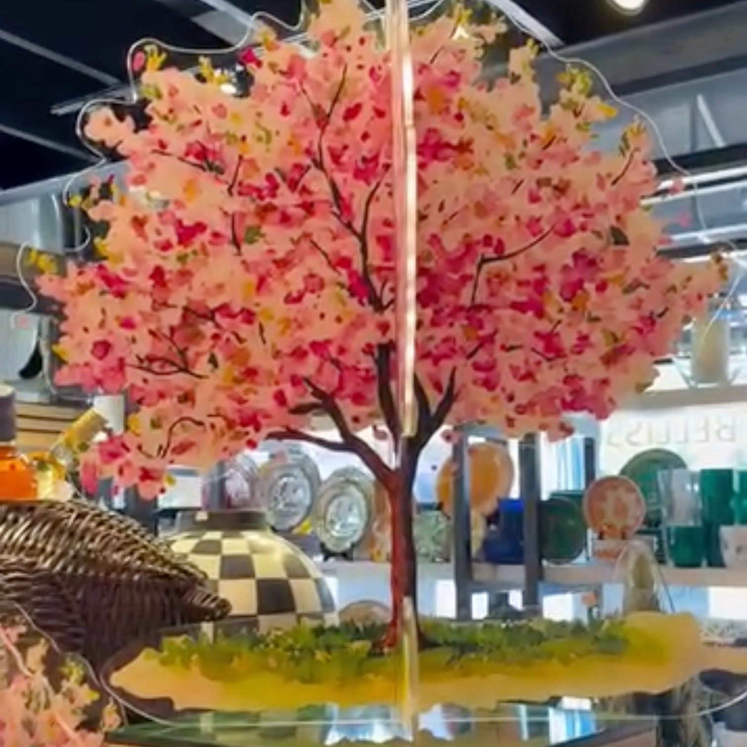 Nicolette Mayer Acrylic Cherry Tree Acrylic Sculpture 30"