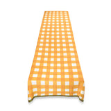 Summerill & Bishop-Gingham in Mustard Yellow with Avocado Green Trim Tablecloth 65″ x 150″