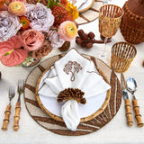 Kim Seybert - Royal Palm in Brown & Gold Napkin Ring - Set of 4