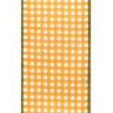 Summerill & Bishop-Gingham in Mustard Yellow with Avocado Green Trim Tablecloth 65″ x 150″