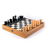 Manopoulos - Bauhaus Style Black & White Chess Set - 40x40cm with 8.5cm King Chessmen