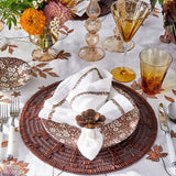 Kim Seybert - Begonia in Natural in Brown & Gold Napkin Ring - Set of 4