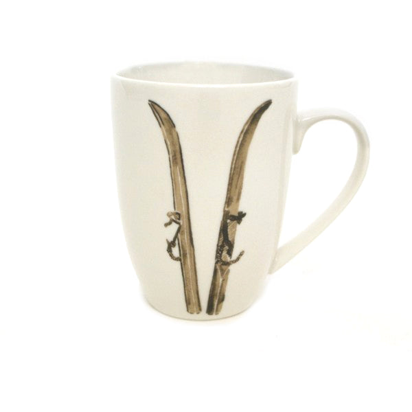 Set of 2 Chehoma Ascentielle Dinnerware Mug Brown Skis | Bellissimo