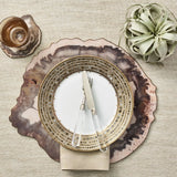 Petrified Wood Drink Coasters in Multi, Set of 4 in a Gift Box