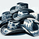 Nicolette Mayer Acrylic Candy Dish Cowboy Stack Blue White 6"x6"