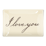 Ben's Garden - I Love You Script Decoupage Glass Tray  4" x  6"
