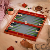Addison & Ross Orange Croc Lacquer Backgammon Set