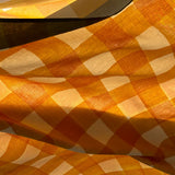 Summerill & Bishop-Gingham in Mustard Yellow with Avocado Green Trim Tablecloth 65″ x 150″