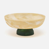 Blue Pheasant - Benno Ivory/Hunter Green Swirled Fruit Bowl