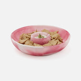 Blue Pheasant - Hugo Pink Swirled Chip and Dip Bowl