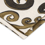 Themis-Z Athenee Peacock Black Napkins Non Stain, Set of 2