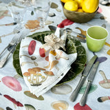 Summerill & Bishop-John Derian White 'Fungi' Linen Napkin Set of 2