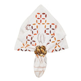 Kim Seybert -  Malta Napkin in White & Brown Set of 4