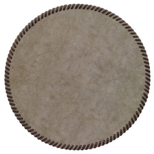 Bodrum Linens Whipstitch Round Bronze Placemat - Set of 4