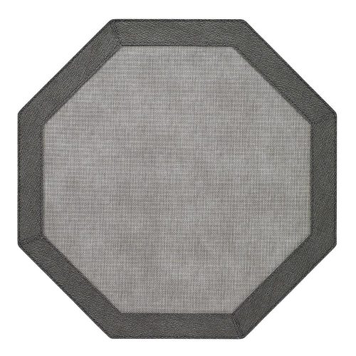Bodrum Placemat Octagon Bordino Grey Charcoal