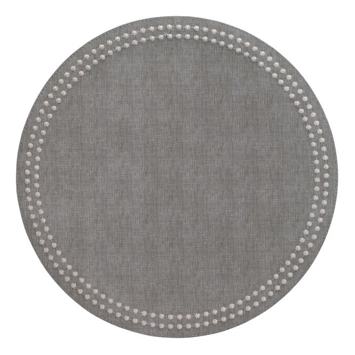 Bodrum Placemat Round Pearls Grey Silver