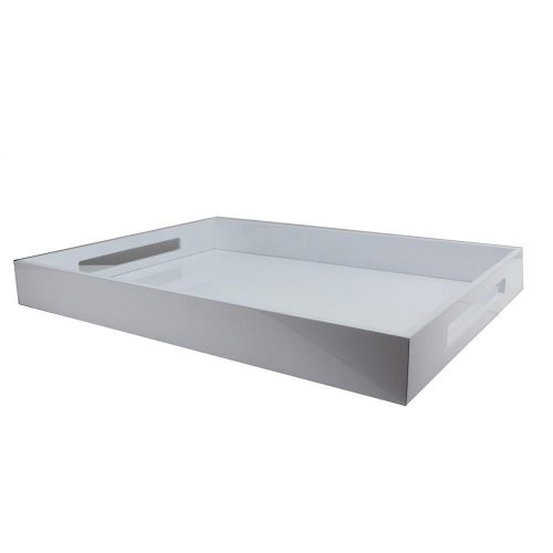 Lacquered Ottoman Large Tray White