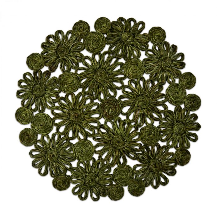 Floral Abaca Grass Placemats - Set of 2