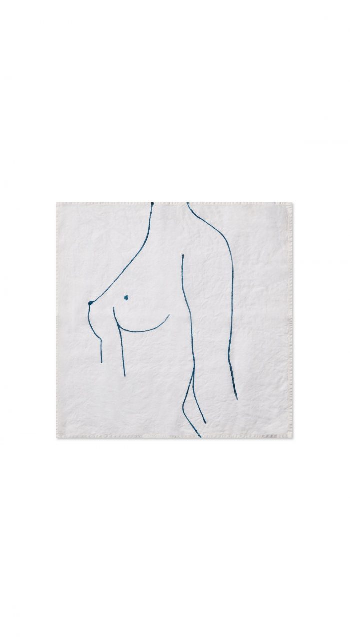 Nude Linen "Female Chest" in Midnight Blue Napkin - Set of 2