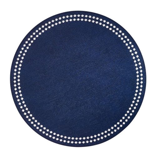 Round Pearls Navy White Placemat - Set of 2