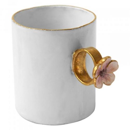 Astier De Villatte Pink Flower Ring Cup