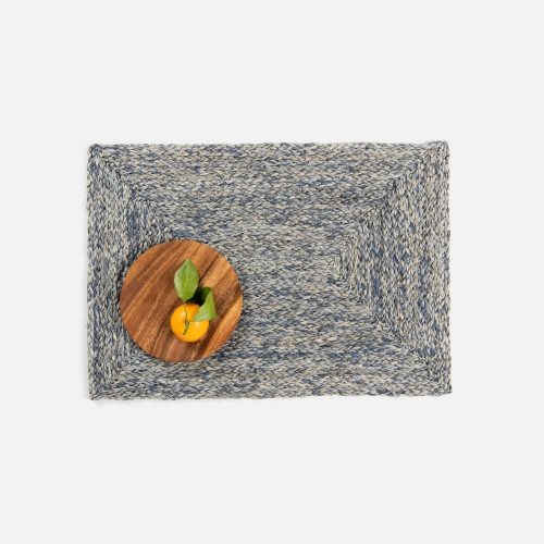 Zoey Slate Blue Rectangle Placemat - Set of 2