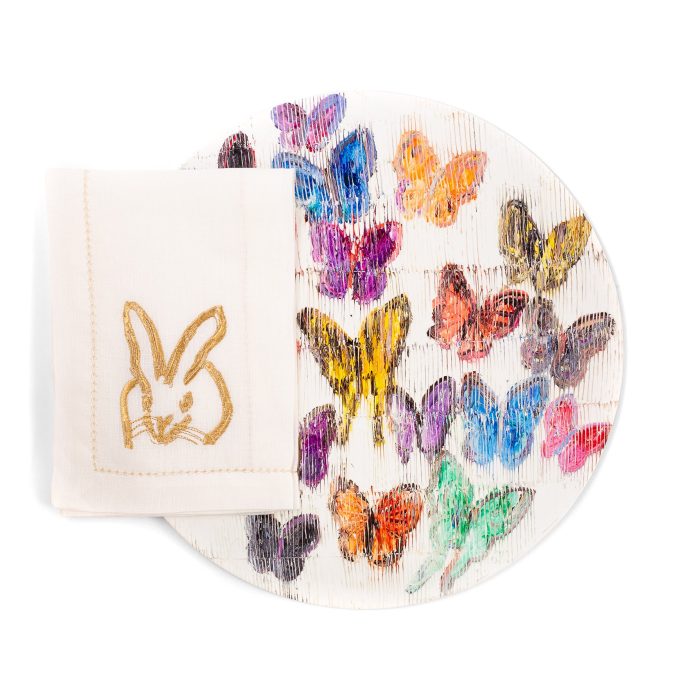 Hunt Slonem-Summer Butterflies Lacquered Placemat