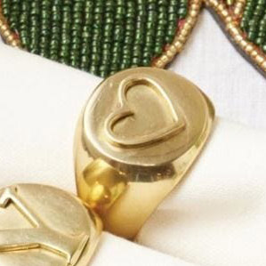 Clark, Gold Heart Napkin Ring
