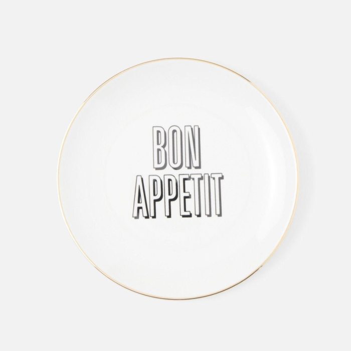 SABRINA, Bon Appetit, White Porcelain, Salad/Dessert Plate